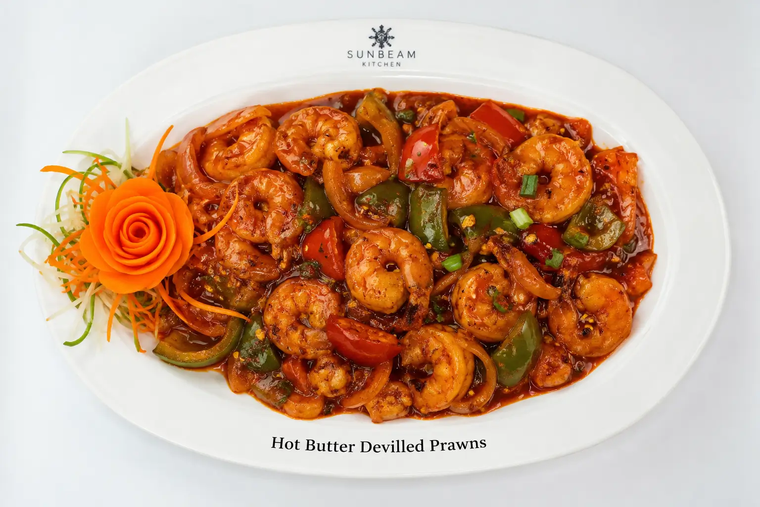 Hot Butter Devilled Prawns